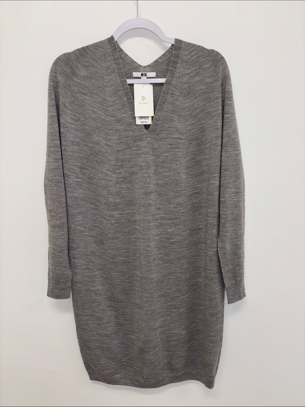 NWT merino wool cocoon silhouette sweater dress S Uni Qlo Uniqlo box b